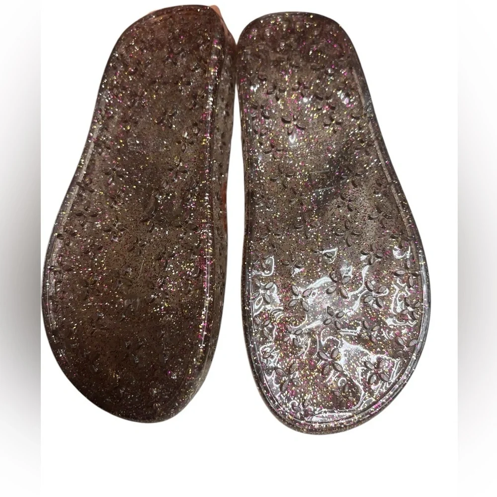 NWT Old Navy Glitter Jellie Flower Eyelet Sandals 10